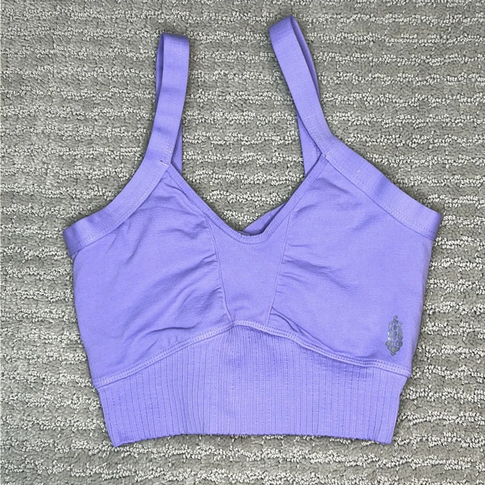 FREE PEOPLE | NWOT Good Karma Scoop Neck Bra in Lavender Glow - Picture 5 of 6